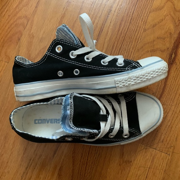 Black Double Tongue Converse - Picture 6 of 10